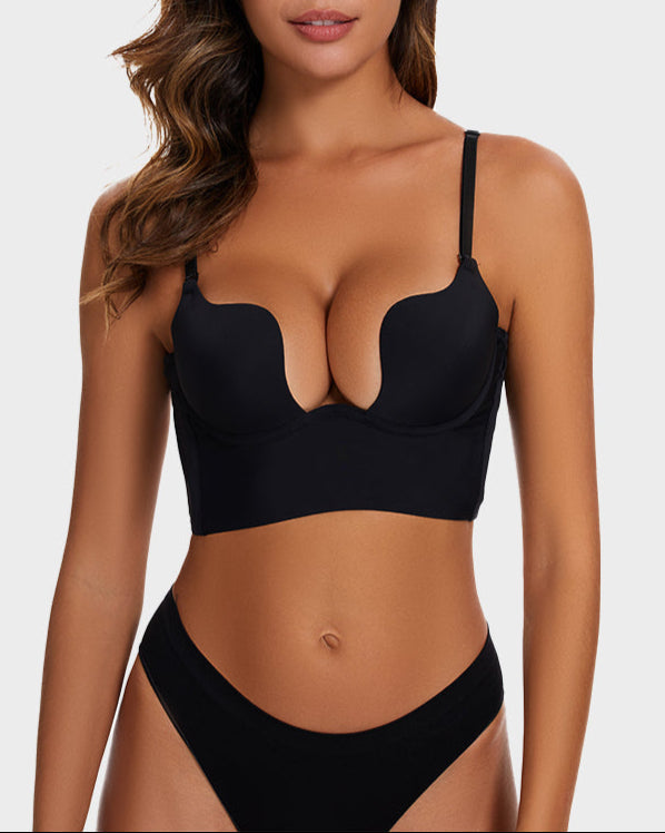 Emilie's Boutique ™ [2 Pack]Low Back Secret Plunge Bra - Black