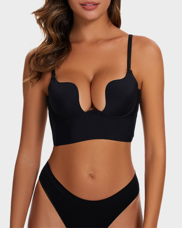 Emilie's Boutique ™ [3 Pack]Low Back Secret Plunge Bra - Black+Beige+White