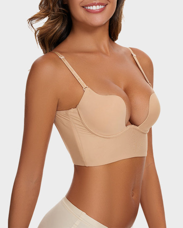 Emilie's Boutique ™ [3 Pack]Low Back Secret Plunge Bra - Black+Beige+White