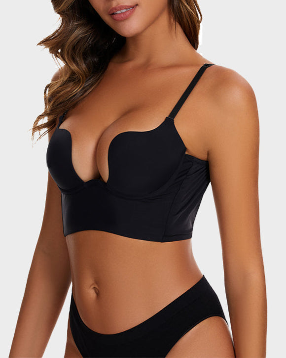 Emilie's Boutique ™ [3 Pack]Low Back Secret Plunge Bra - Black+Beige+White