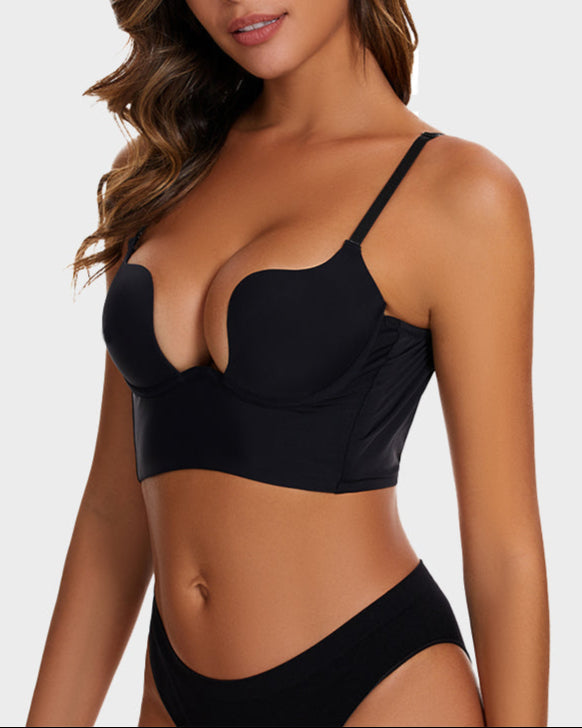 Emilie's Boutique ™ [2 Pack]Low Back Secret Plunge Bra - Black+White