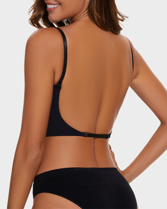Emilie's Boutique ™ [2 Pack]Low Back Secret Plunge Bra - Black+White