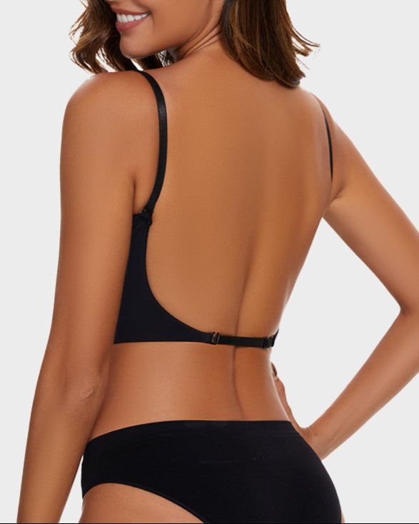Emilie's Boutique ™ [3 Pack]Low Back Secret Plunge Bra - Black+Beige+White