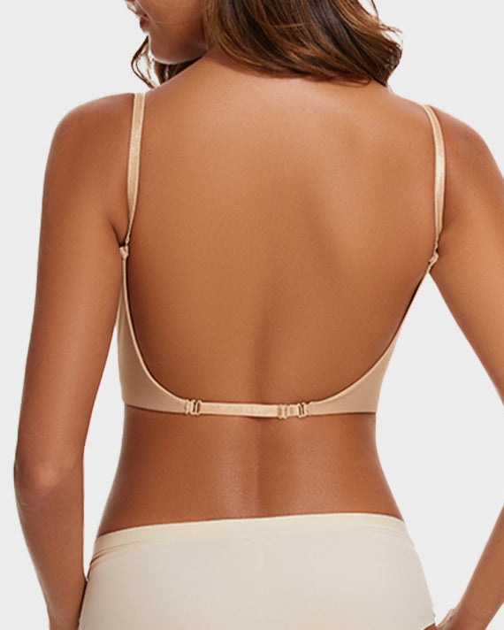 Emilie's Boutique ™ [2 Pack]Low Back Secret Plunge Bra - Beige+White