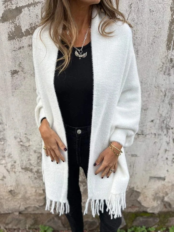 Emilie's Boutique ™ Long Sleeve Casual Tassel Shawl Coat