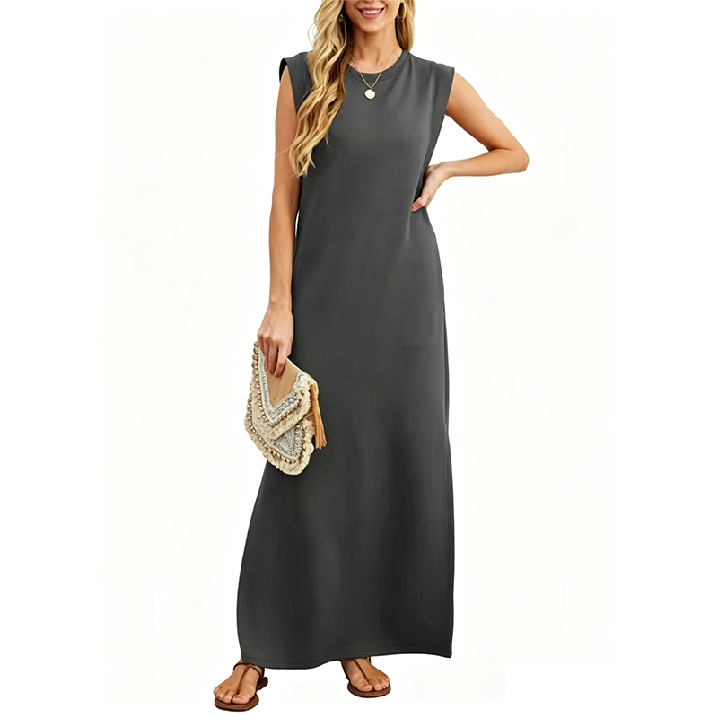 Emilie's Boutique ™  Casual Crew  Neck Sleeveless Maxi Dress