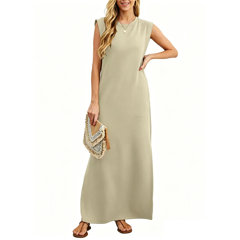 Emilie's Boutique ™  Casual Crew  Neck Sleeveless Maxi Dress