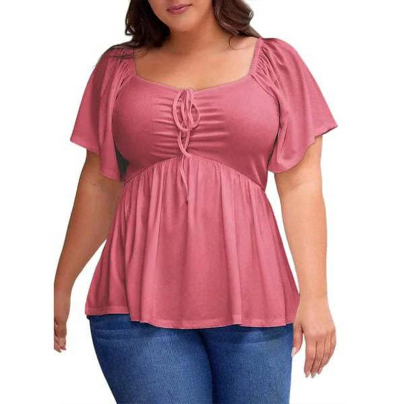 Emilie's Boutique ™ Plus-size square-neck peplum top