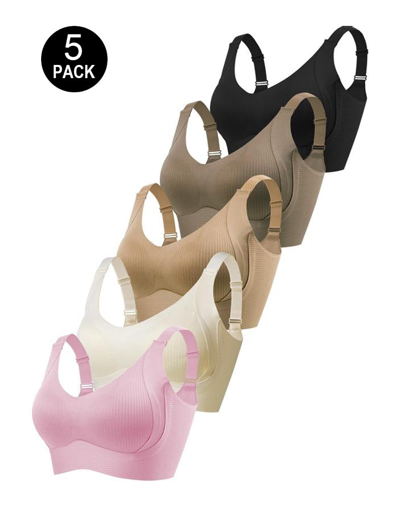 Emilie's Boutique ™ Solid Color Four Rows Adjustable Wireless Women's Bra
