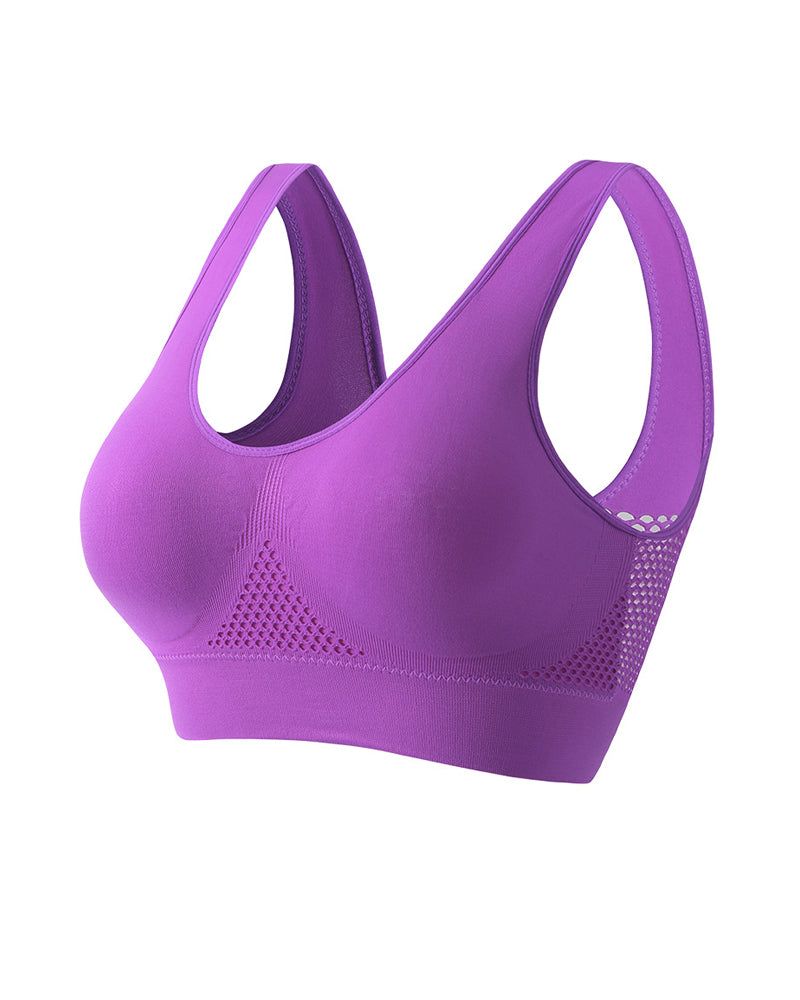 Emilie's Boutique ™ Casual Seamless Elastic Band Removable Pads Integrated Sports Bra
