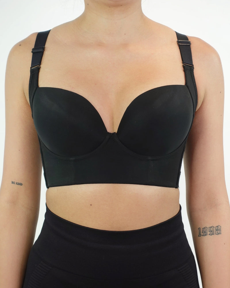 Emilie's Boutique ™ V-neck Wide Back Underwire Long Body Shaping Push-up Bra