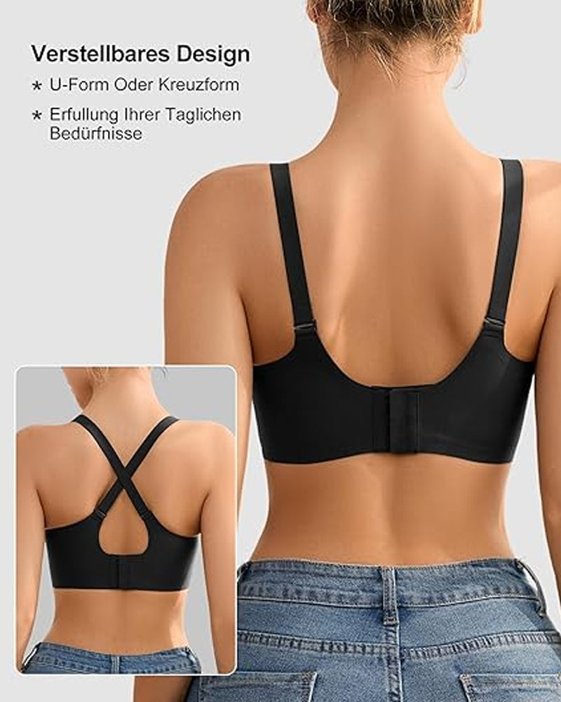 Emilie's Boutique ™ V-neck Comfortable Breathable Seamless Wire-free Push-up Mesh Bra