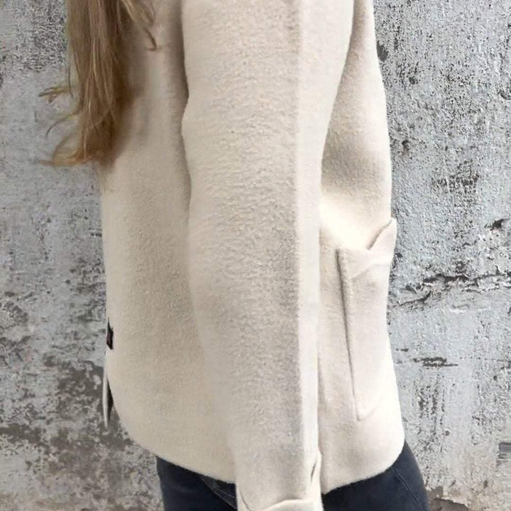 Emilie's Boutique ™ Knitted Zipper Coat With Pockets