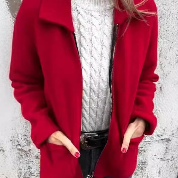 Emilie's Boutique ™ Knitted Zipper Coat With Pockets