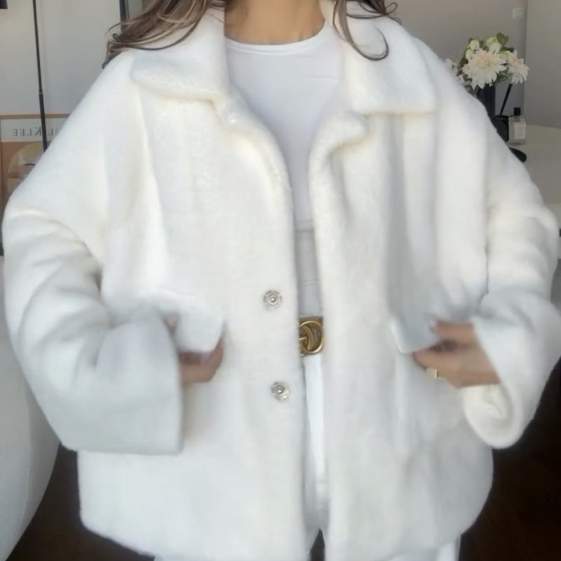 Emilie's Boutique ™  Loose Plush Lapel Winter Coat
