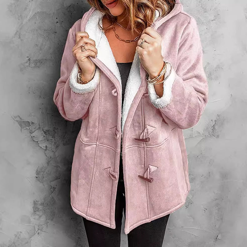🧸Women's Hooded Suede Coat with Plush Lining– Plush Warmth Meets Effortless Winter Style