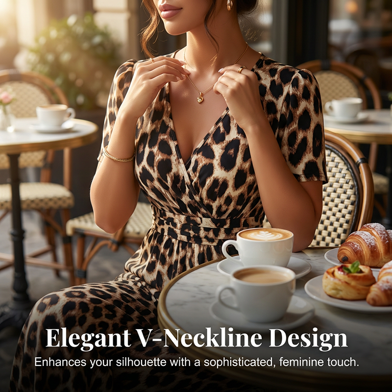 ⏳Time-Limited Special⏰Leopard Print V-Neck Wide-Leg Jumpsuit