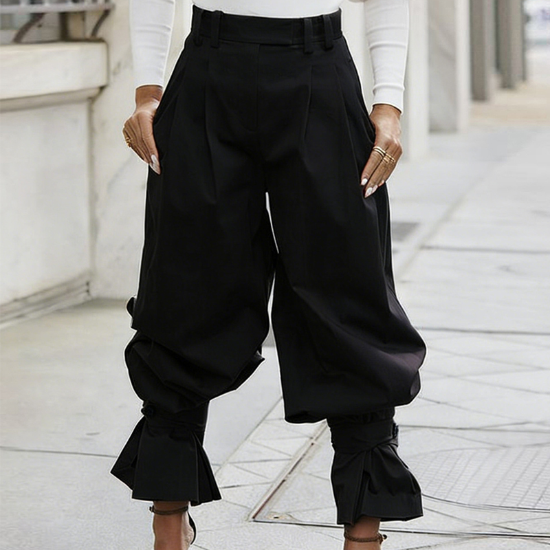 ⏰Women's Pleated Lantern Pants with Ruffled Cuffs👖
