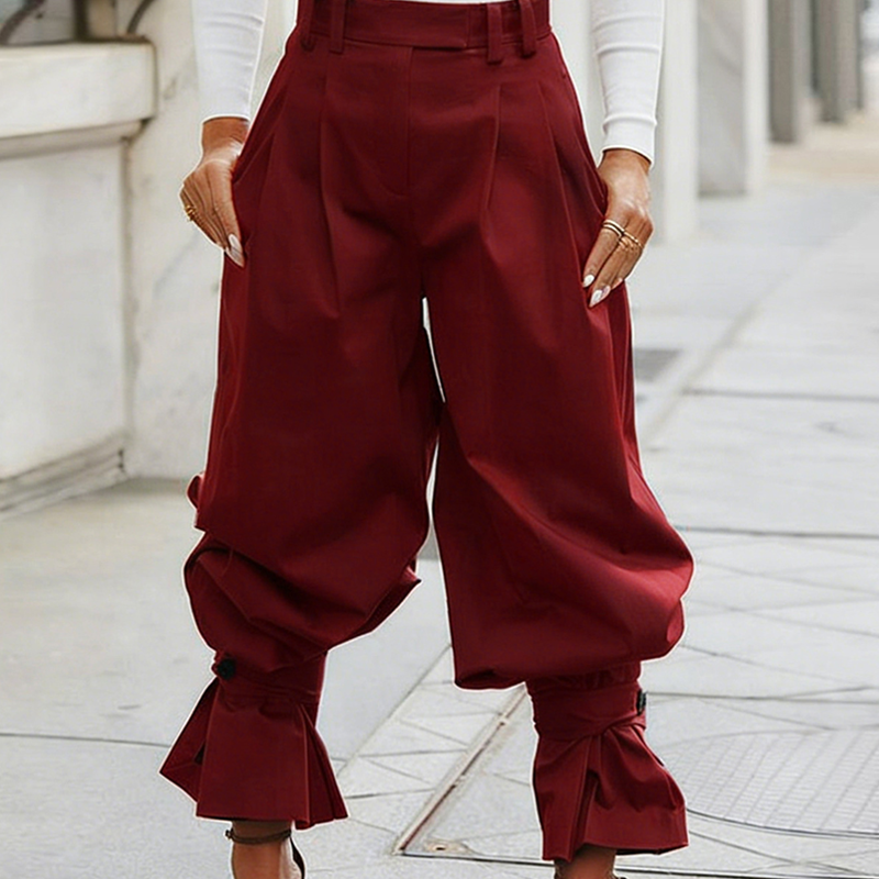 ⏰Women's Pleated Lantern Pants with Ruffled Cuffs👖
