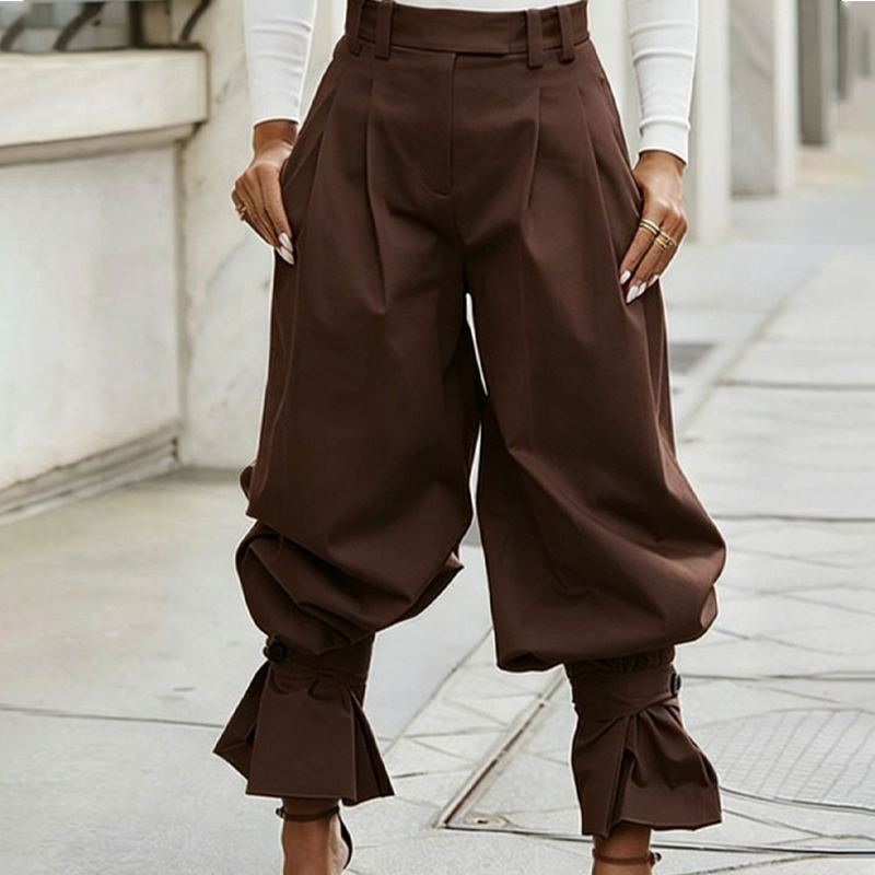 ⏰Women's Pleated Lantern Pants with Ruffled Cuffs👖