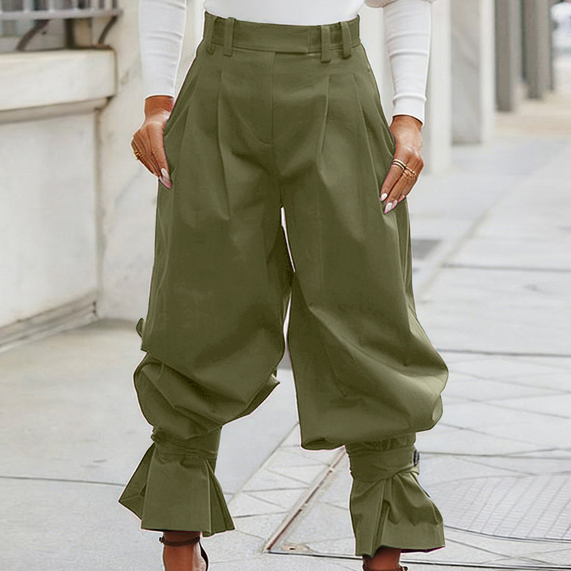 ⏰Women's Pleated Lantern Pants with Ruffled Cuffs👖