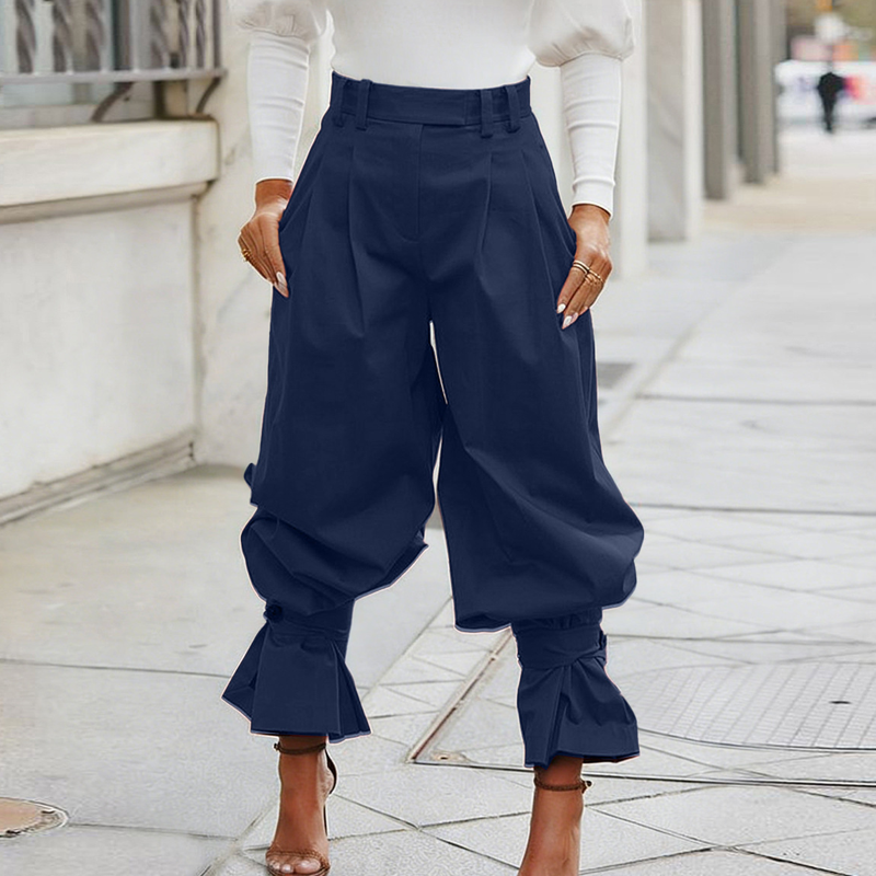 ⏰Women's Pleated Lantern Pants with Ruffled Cuffs👖