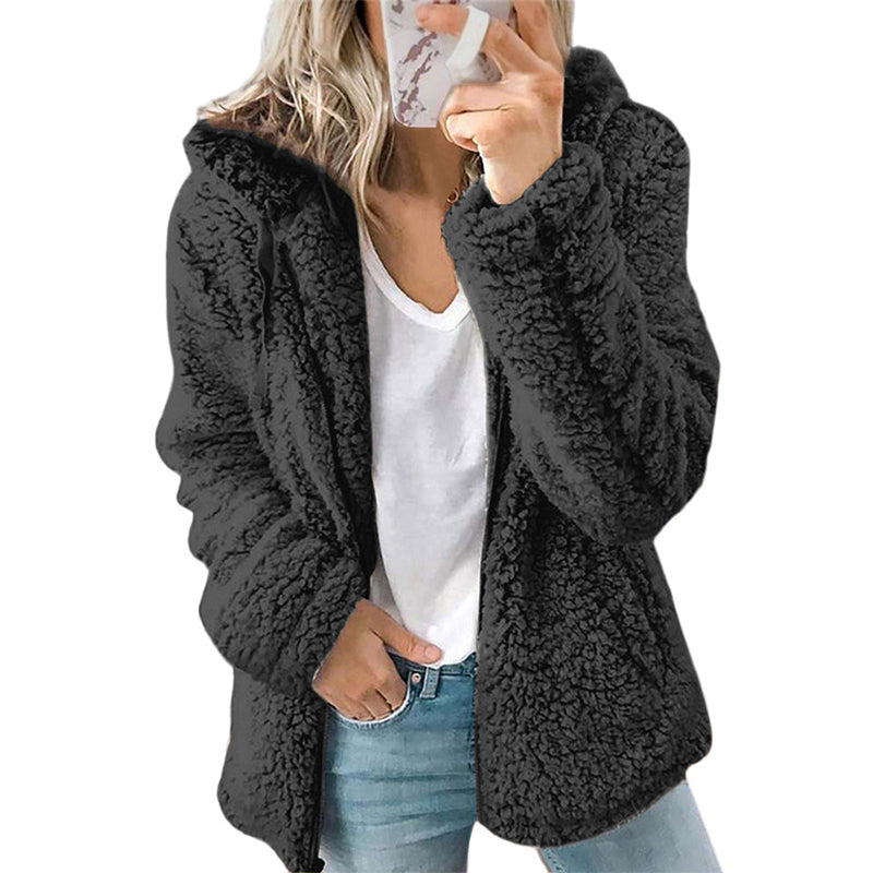 Emilie's Boutique ™  Hooded Zip-Up Fuzzy Jacket