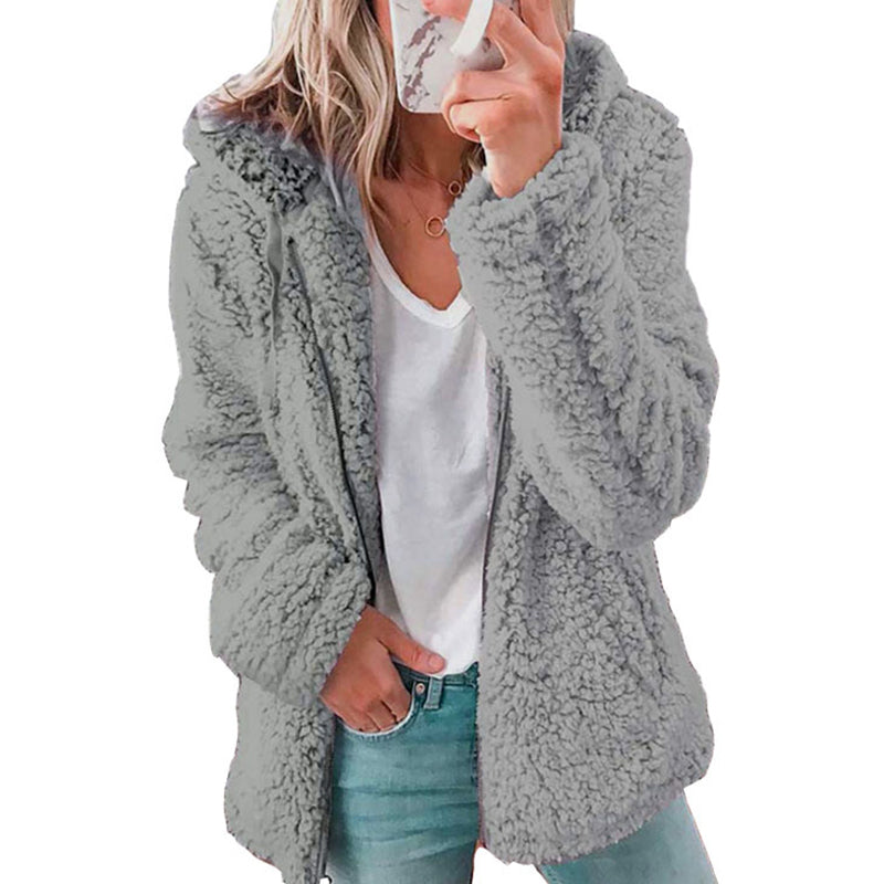 Emilie's Boutique ™  Hooded Zip-Up Fuzzy Jacket