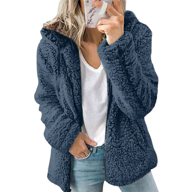 Emilie's Boutique ™  Hooded Zip-Up Fuzzy Jacket