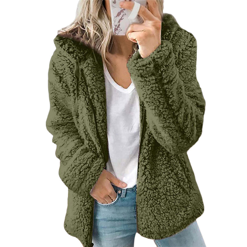 Emilie's Boutique ™  Hooded Zip-Up Fuzzy Jacket