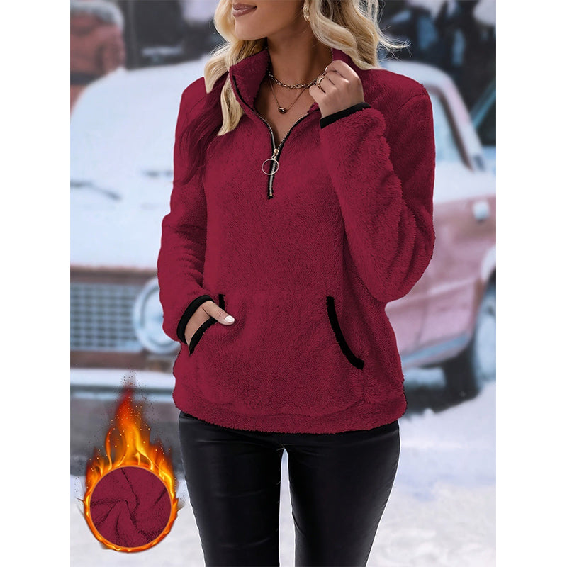 ❄️ Warm, Plush Women's Sweater with a Half-Zip – Soft, Cozy, and Comfortable for Cold Days ✨