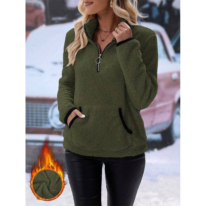 ❄️ Warm, Plush Women's Sweater with a Half-Zip – Soft, Cozy, and Comfortable for Cold Days ✨