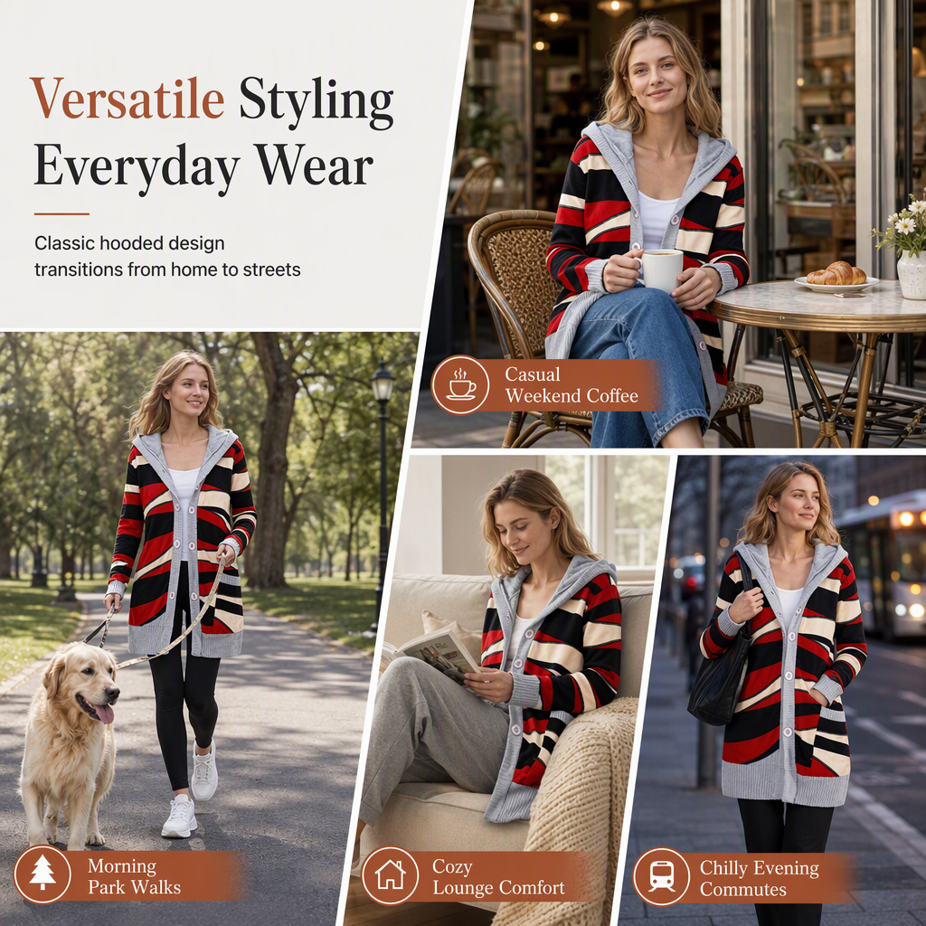 🌸Hot Sale 50% OFF💖Women's Mid-Length Hooded Knit with Cotton Lining