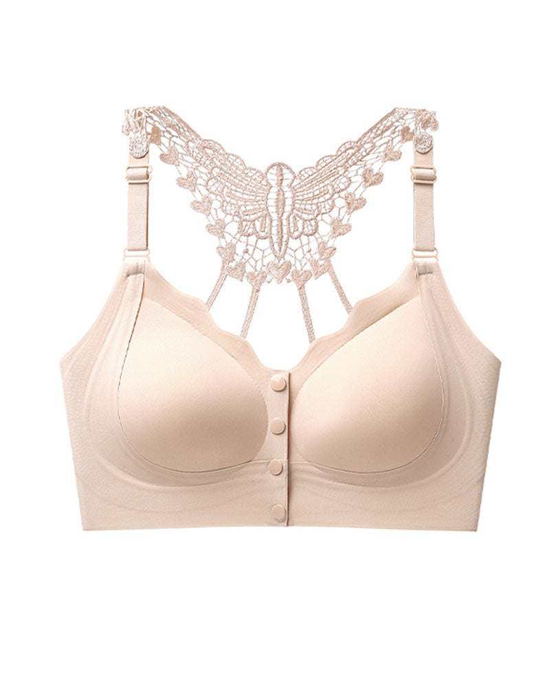 Emilie's Boutique ™ Seamless Front-closure Push-up Butterfly Back Bra